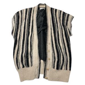 Vintage Angora‎ Blend Striped Women’s Shine And Salt Short Sleeve Sweater Vest L